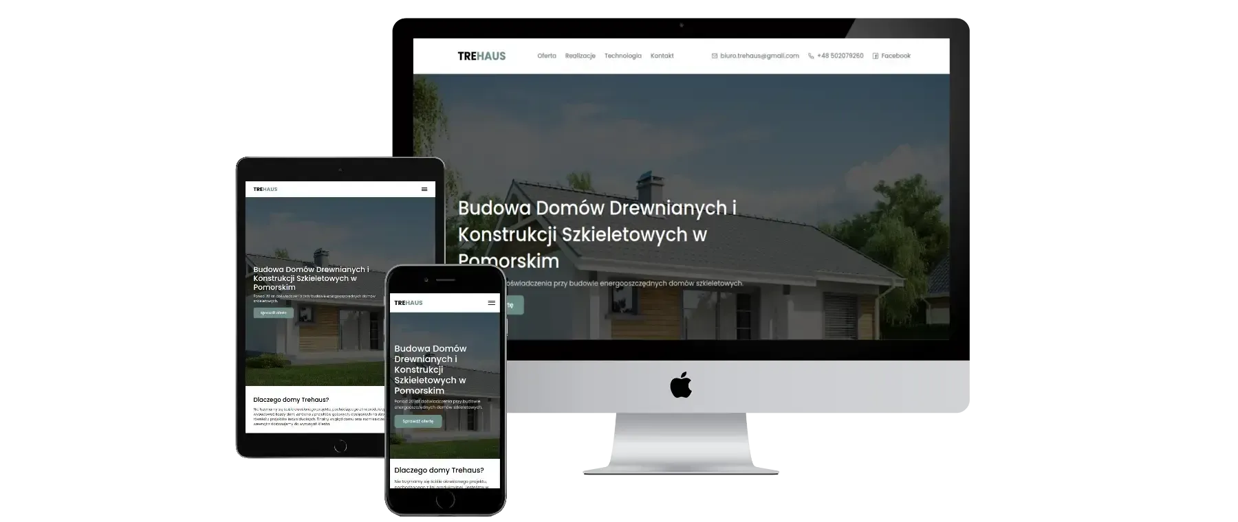trehaus page on desktop